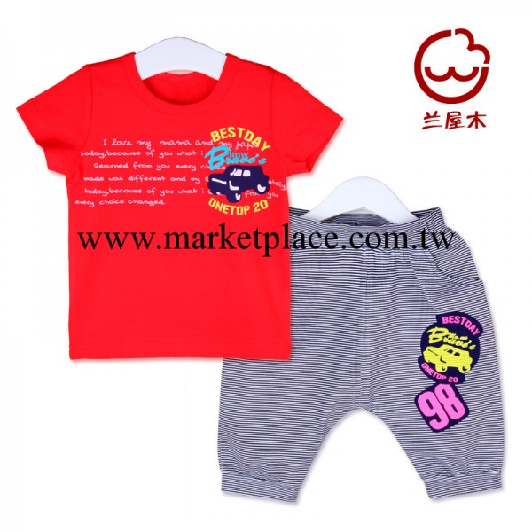 男童夏裝品牌童裝夏款14新品男寶寶純棉短袖t桖小童奧黛爾2件套裝工廠,批發,進口,代購