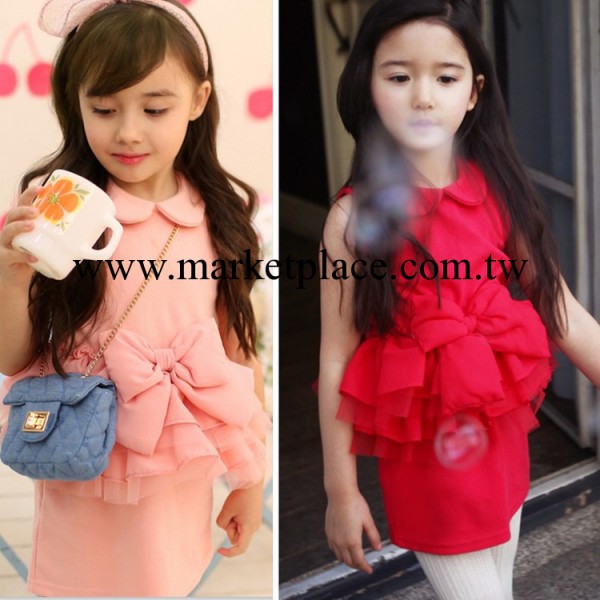 夏季女童裝 2014夏裝新款純色韓國外貿連衣裙  廠傢直銷批發・進口・工廠・代買・代購