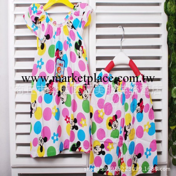 夏季女童綿綢套裝 空調服 嬰幼兒裙套裝 韓版碎花傢居服14696工廠,批發,進口,代購