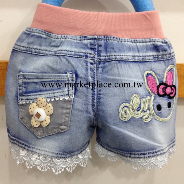 【夥拼】砂洗牛仔童褲 女童韓版童裝 可愛兒童牛仔短褲 常熟貨源工廠,批發,進口,代購