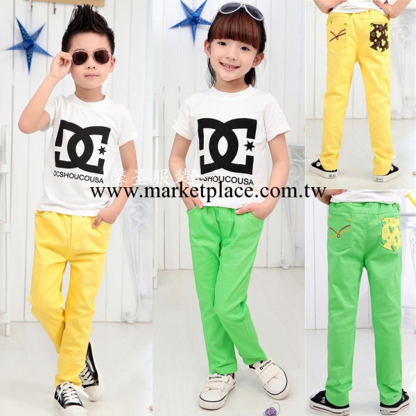 一件代發2014春裝新款童裝男童女寶寶兒童運動牛仔褲長褲子 韓版工廠,批發,進口,代購