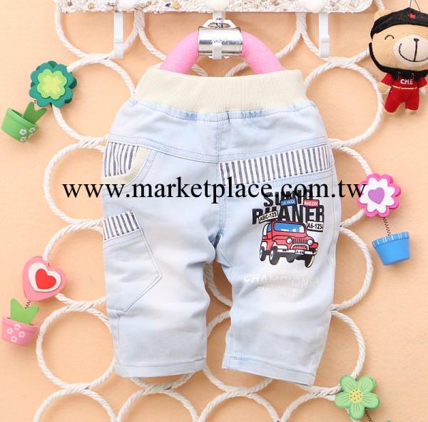 夏季童裝  霸氣&ldquo;小汽車&rdquo;印花英文字母童牛仔中褲 韓版童褲批發工廠,批發,進口,代購