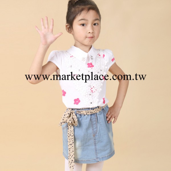 2014夏季童裝韓版兒童裙 孩子禮服裙 女童奧戴爾蕾絲襯衣裙套裝工廠,批發,進口,代購