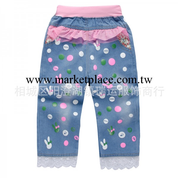 熱銷夏新款女童七分童褲 兒童休閒童裝中褲 小童牛仔中褲廠傢批發工廠,批發,進口,代購