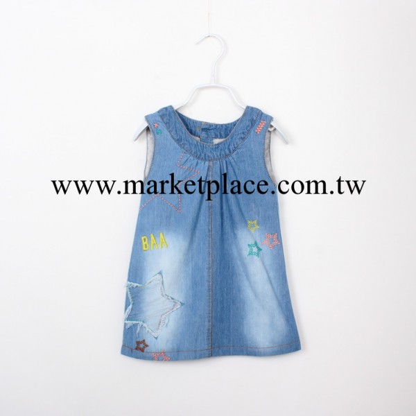 外貿童裝批發 歐美新品女童牛仔無袖連衣裙 夏款童刺繡背心連衣裙工廠,批發,進口,代購