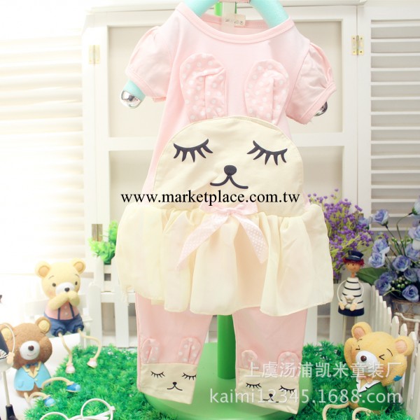 2014童裝夏裝童套裝 韓版兒童咪咪兔 男女童夏季套裝外貿童裝批發工廠,批發,進口,代購