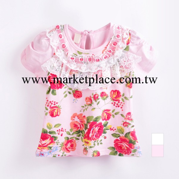 童裝兒童短袖上衣韓國外貿原單T恤女童裝 夏季0-3歲嬰幼兒t恤蕾絲工廠,批發,進口,代購