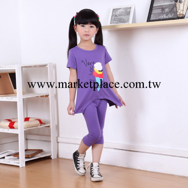 2014新款童套裝 韓版童裝純棉寶寶套裝 女童小孩兒童短袖套裝批發批發・進口・工廠・代買・代購