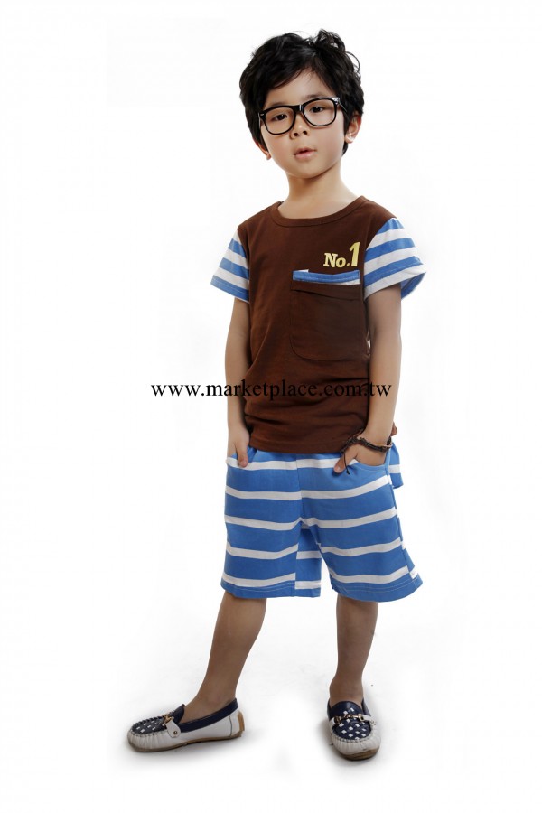 外貿2014新款韓版 男中童寶寶套裝 條紋兒童短袖T恤童套裝批發工廠,批發,進口,代購