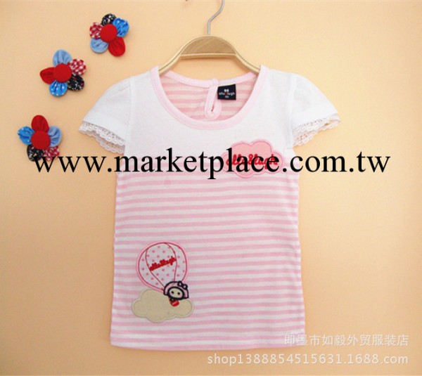 allo夏款女童童裝粉色降落傘圖案T恤工廠,批發,進口,代購