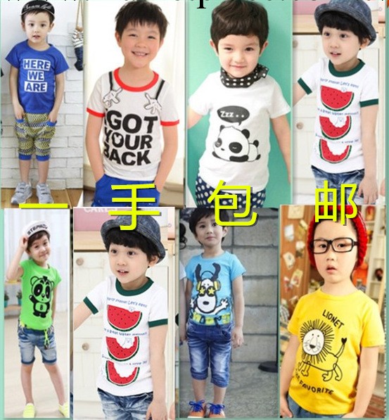 2014夏裝新款韓版外貿原單全棉男童短袖童t恤工廠,批發,進口,代購