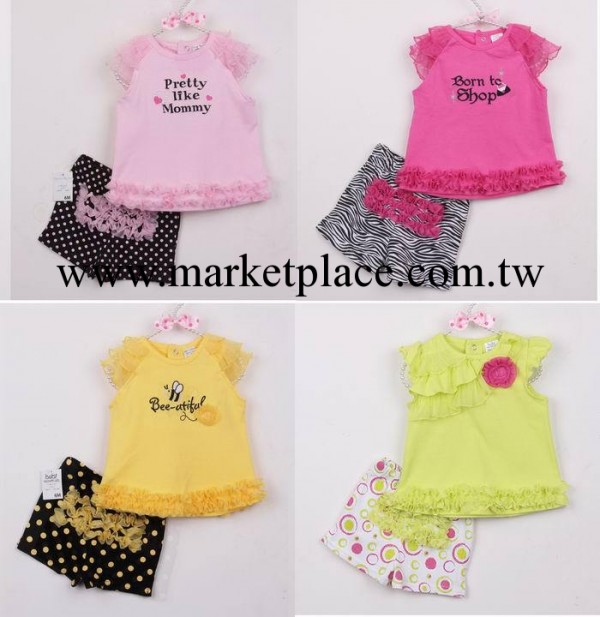 歐美童裝 小童嬰幼兒外貿童裝 嬰兒女寶寶短袖T恤 2014 夏款套裝工廠,批發,進口,代購
