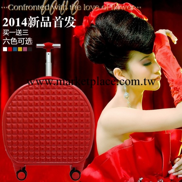 2014夏季新款商務時尚美女箱包婚慶 可愛圓形拉桿行李箱包包郵工廠,批發,進口,代購