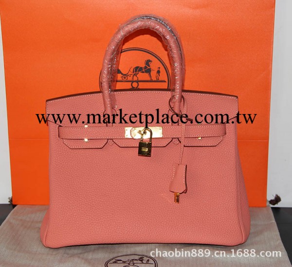 Birkin30CM 鉑金包龍蝦粉TOGO原版荔枝紋全真皮手提包包女包工廠,批發,進口,代購