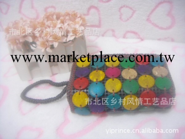 小椰扣雙拉包/鄉村風情/純手工藝制品/仿珍珠包/串珠包/草編包工廠,批發,進口,代購