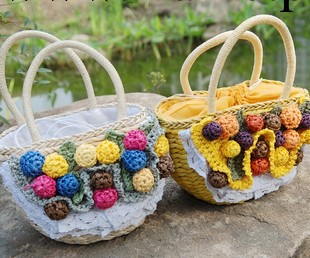 球球包/鄉村風情/植物手工藝制品/歐美日韓原單草編包工廠,批發,進口,代購