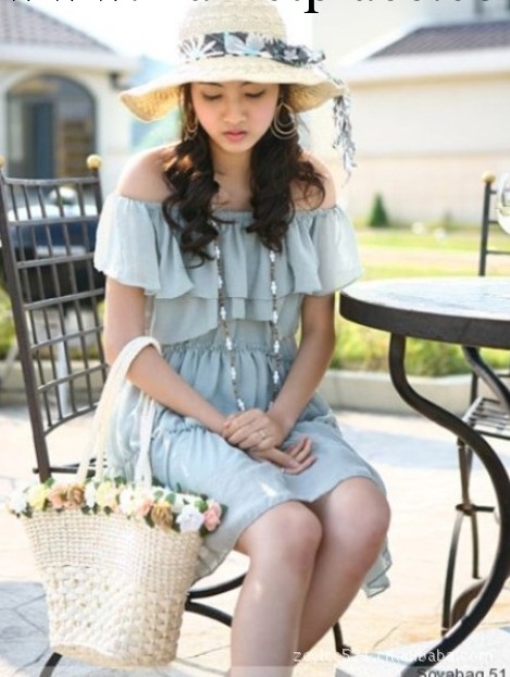 混批vivi甜美小花朵單肩草編包編織包田園花仙子日本原單女包工廠,批發,進口,代購