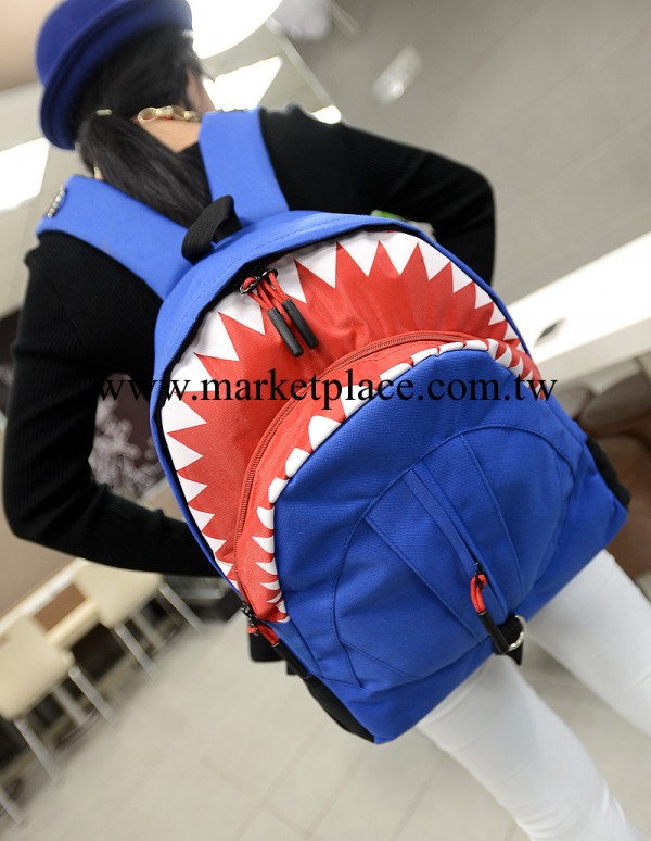 歐美個性鯊魚嘴雙肩包撞色學生包後背包 大中小款可選擇女包 批發批發・進口・工廠・代買・代購