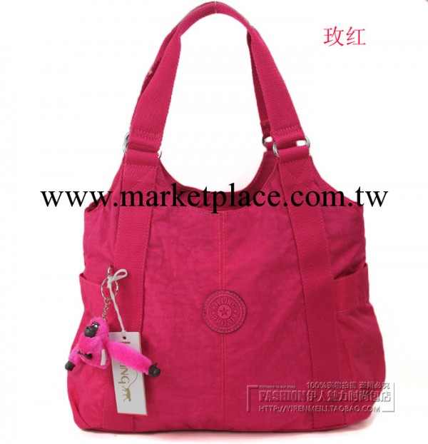 2014防水尼龍包kipling 吉普林單肩斜挎包猴子包休閒女包2053玫紅工廠,批發,進口,代購