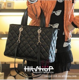 2014秋冬新款 韓版復古繡花菱格鏈條手提單肩兩用包 女包工廠,批發,進口,代購