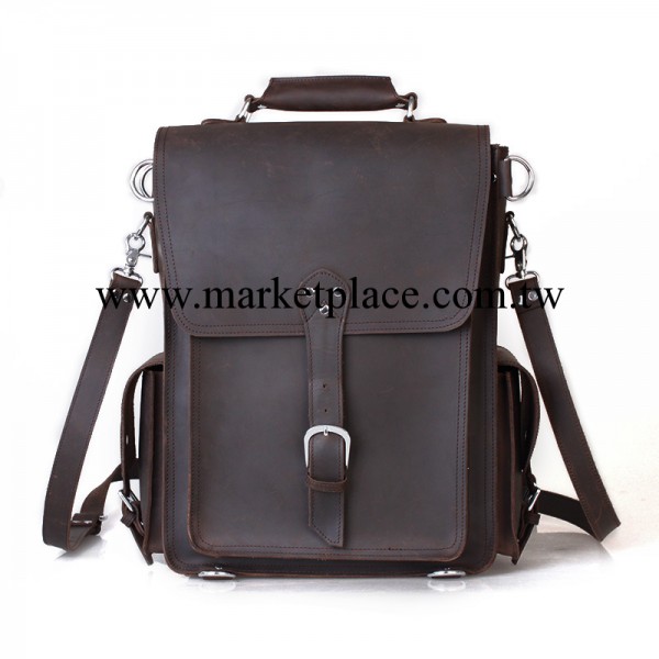 頭層真皮男包 復古瘋馬皮男包 真皮牛皮雙肩斜挎兩用背包 1097工廠,批發,進口,代購