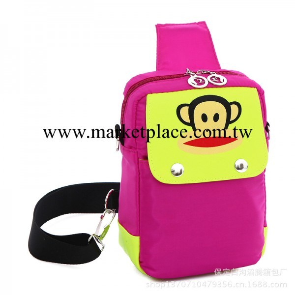 2014夏季新款韓版大嘴巴卡通猴子兩用尼龍熒光色撞色胸包女包包袋工廠,批發,進口,代購