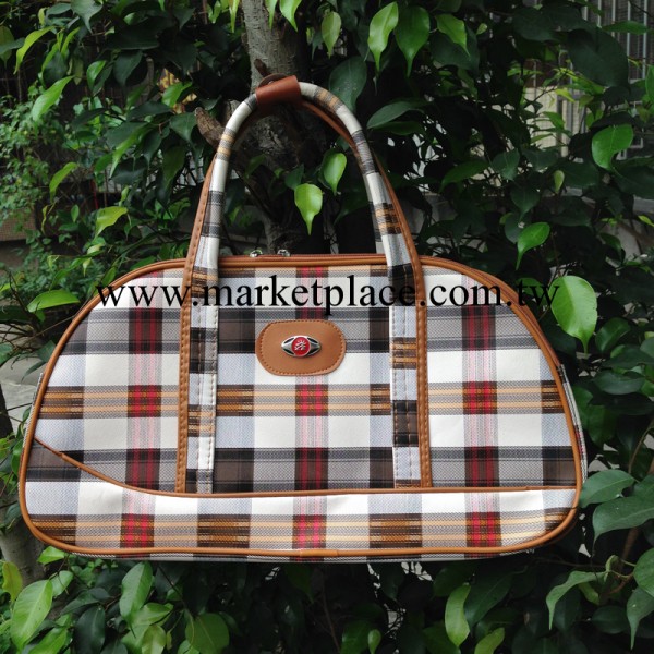 15時尚休閒帆佈配pu格子背包兩用時尚斜挎手提單肩旅行包背包批發工廠,批發,進口,代購