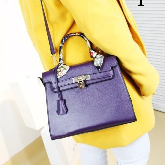 明星同款女士包包2014新款斜跨手提兩用大牌歐美鉑金包絲巾包女包工廠,批發,進口,代購