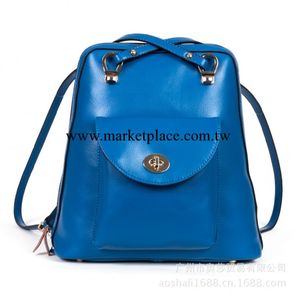 奧莎塞娜2014新款牛皮背包雙肩包 真皮韓版 糖果色學院風兩用女包工廠,批發,進口,代購