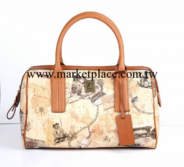 2014新款女包  韓版地圖水桶包  手提斜挎兩用個性女包工廠,批發,進口,代購