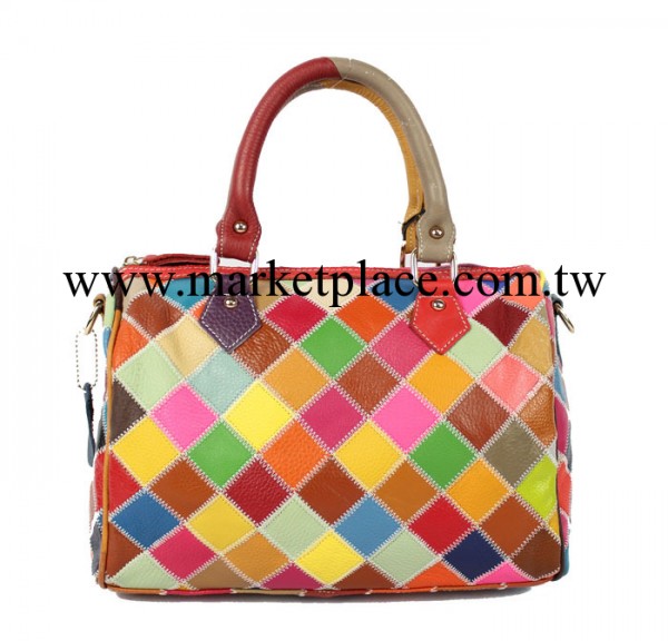 真皮女包廠傢 供應頭層牛皮拼接手提斜挎兩用 春夏新款女包 熱賣工廠,批發,進口,代購