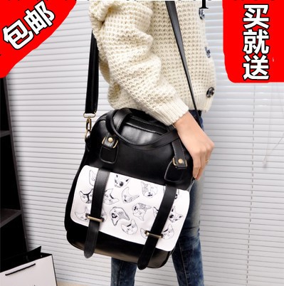 2013新款女包 單肩雙肩包兩用女士背包 學院風韓版休閒時尚潮PU包工廠,批發,進口,代購