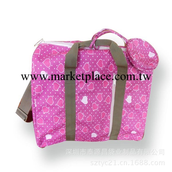 供應斜跨包 手提斜挎包 心型圖案滌綸斜跨手提兩用包工廠,批發,進口,代購