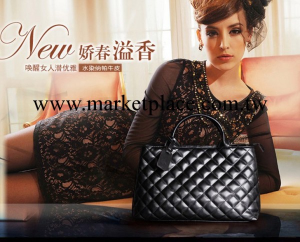 2014新款時尚休閒女包菱格鏈條包女手提斜挎真皮包包歐美潮流夏款工廠,批發,進口,代購