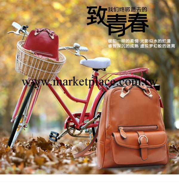 2014新款女包單肩雙肩包兩用女士背包學院風韓版休閒時尚潮油皮包工廠,批發,進口,代購