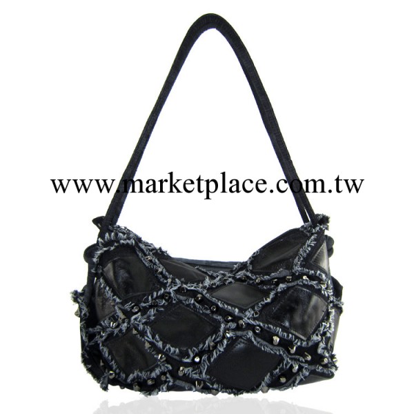 新款韓版潮單肩鉚釘牛仔包 兩用時尚登山包包牛仔包批發工廠,批發,進口,代購