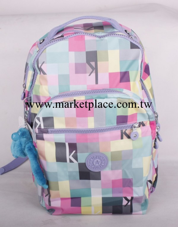 kipling 正品雙肩包吉普林2014新款電腦包背包女包k13735彩色格子工廠,批發,進口,代購