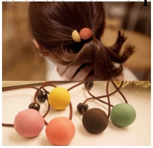 韓國發飾批發頭飾 純色紐扣佈藝糖果色發繩皮筋 廠傢直銷工廠,批發,進口,代購