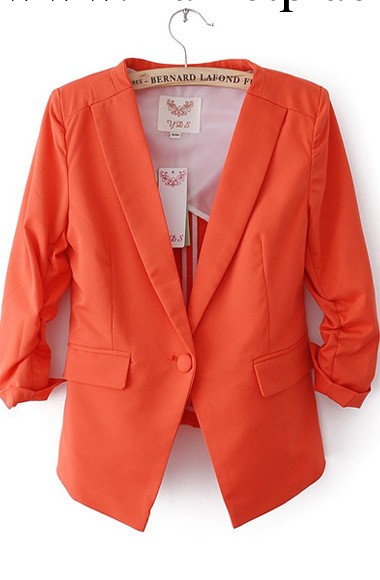 2014春秋新款西服外套 女裝韓版顯瘦純色七分袖薄款 小西裝外套工廠,批發,進口,代購