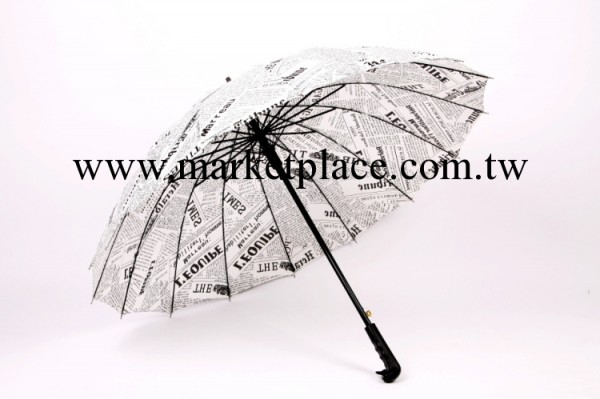 【淘寶專供】暢銷創意雨傘，16K超強防風報紙傘，直桿傘工廠,批發,進口,代購