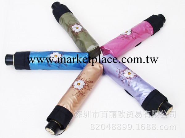 彩立方三折超輕超強防紫外線遮陽傘黑膠防曬太陽傘韓國創意晴雨傘工廠,批發,進口,代購