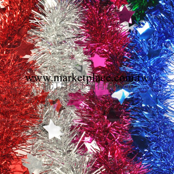 喜慶裝飾 聖誕樹 彩色拉花 節日彩條 9CM 2米 五角星星拉花 毛條批發・進口・工廠・代買・代購