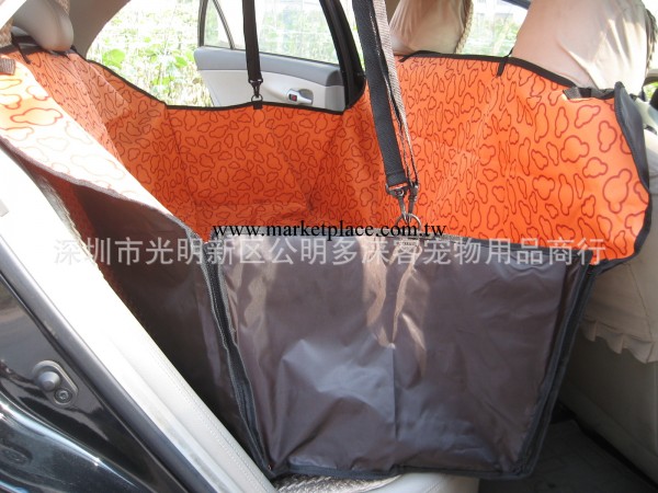 豪華型寵物汽車墊後排雙座 寵物貓狗車墊 汽車墊 橘色雲朵印花工廠,批發,進口,代購