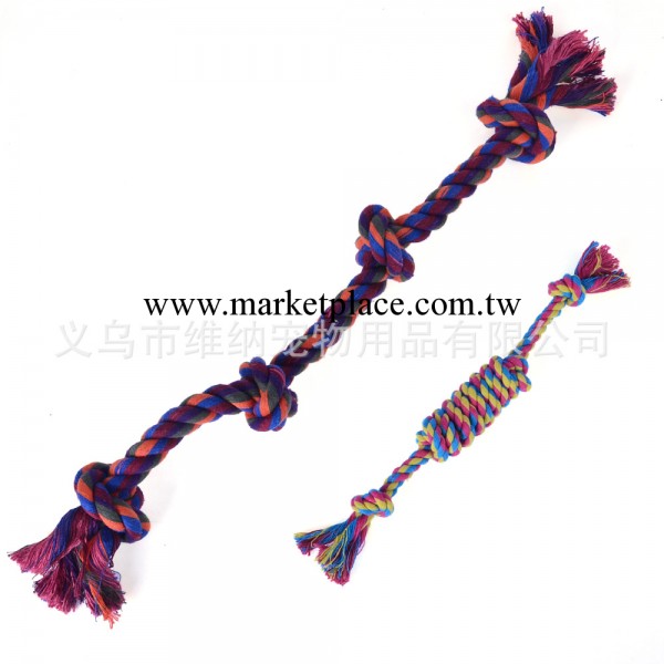 現貨供應 貓狗啃咬玩具 三股棉繩 四結寵物玩具 義烏寵物用品批發工廠,批發,進口,代購