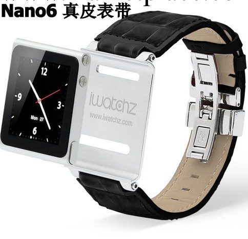 iwatchz 蘋果iPod nano6真皮表帶 不銹鋼金屬手錶帶腕帶 時尚炫酷工廠,批發,進口,代購