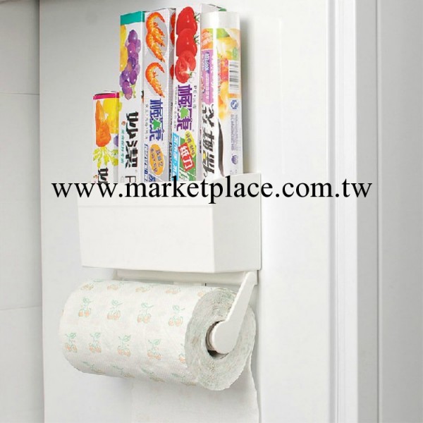 日本LEC 廚房用紙保鮮膜收納架 冰箱吸附式置物架 卷紙架工廠,批發,進口,代購