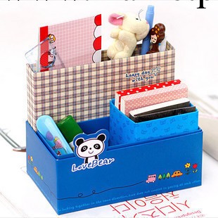 L1533 熊貓與貓咪收納盒 韓國文具 DIY四格桌面整理盒收納盒91BK3工廠,批發,進口,代購