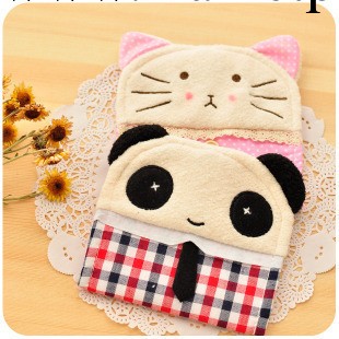 韓國可愛 格子熊貓 卡通毛絨公仔 衛生棉包 衛生巾收納袋 特價工廠,批發,進口,代購