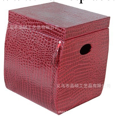 品碩 皮質收納盒 收納箱 儲物盒  紅色鱷魚紋小號鼓形儲物櫃工廠,批發,進口,代購