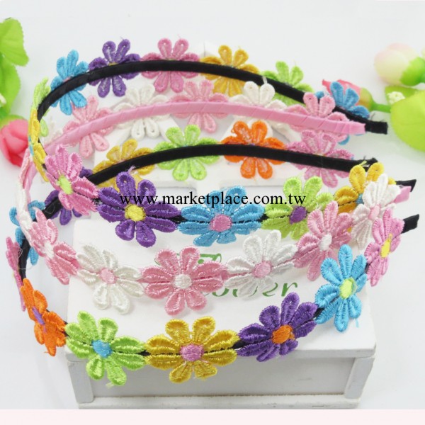 韓國精品兒童飾品七彩花朵款發箍 頭箍 邊夾發夾 廠傢直銷工廠,批發,進口,代購